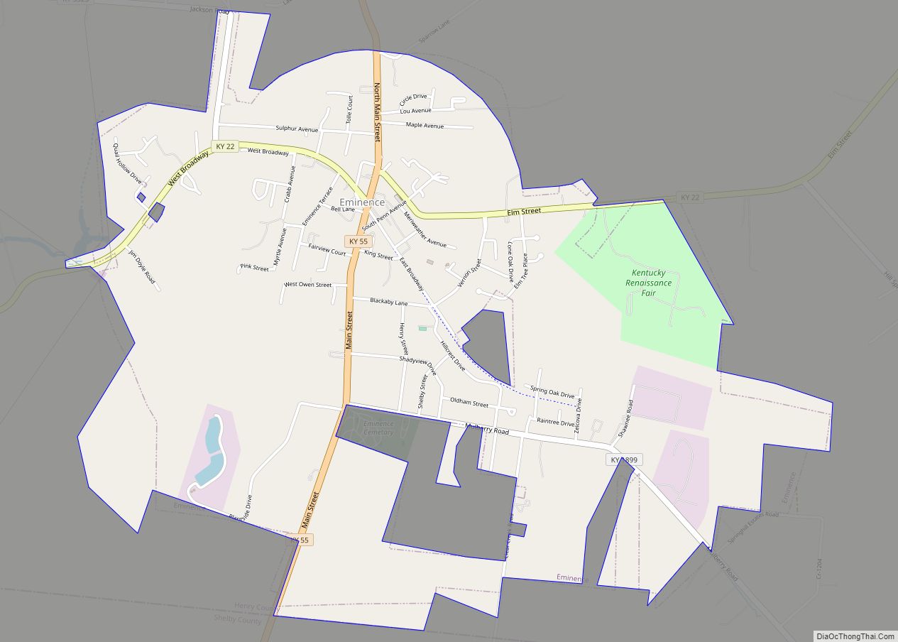 Map of Eminence city