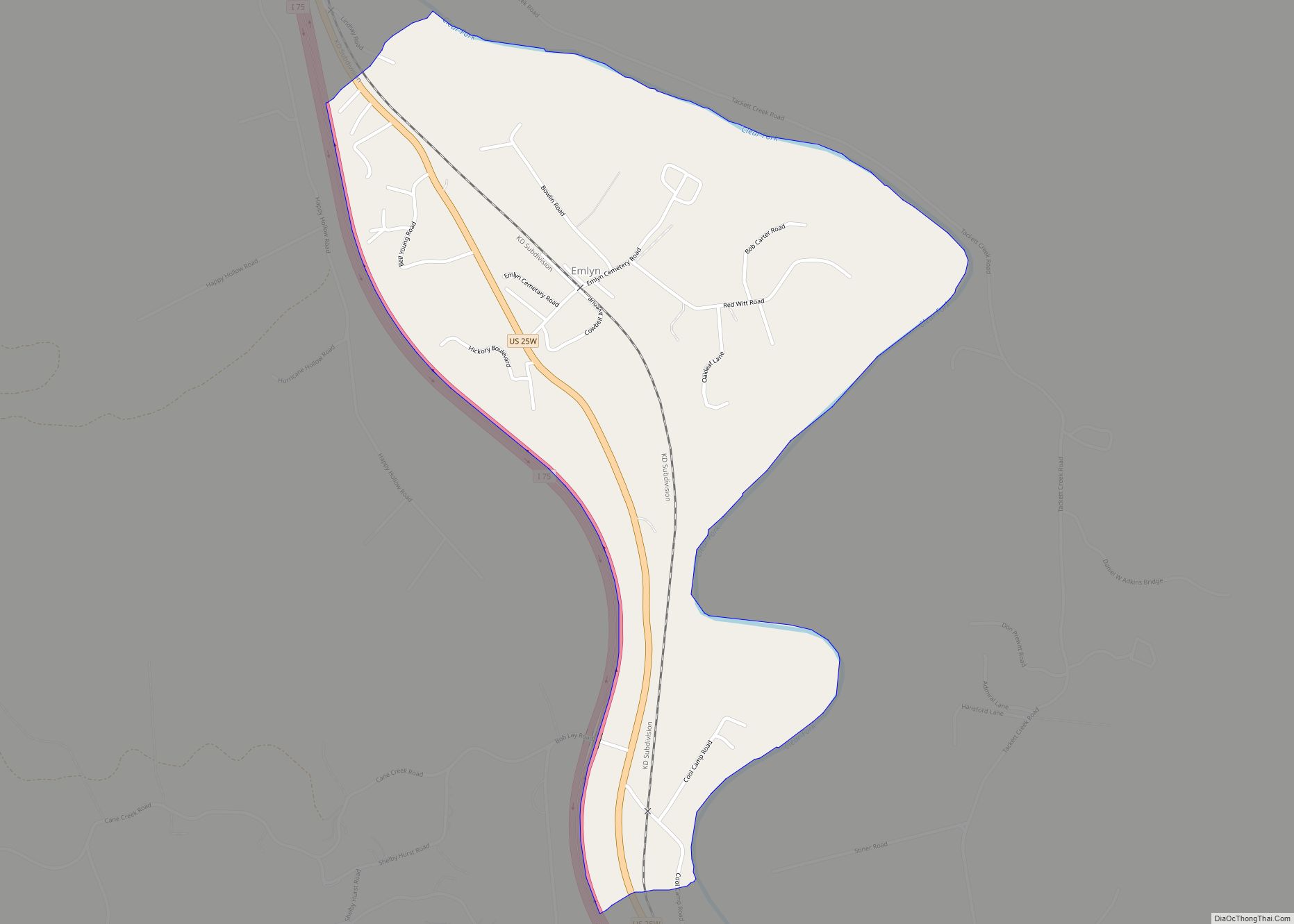 Map of Emlyn CDP
