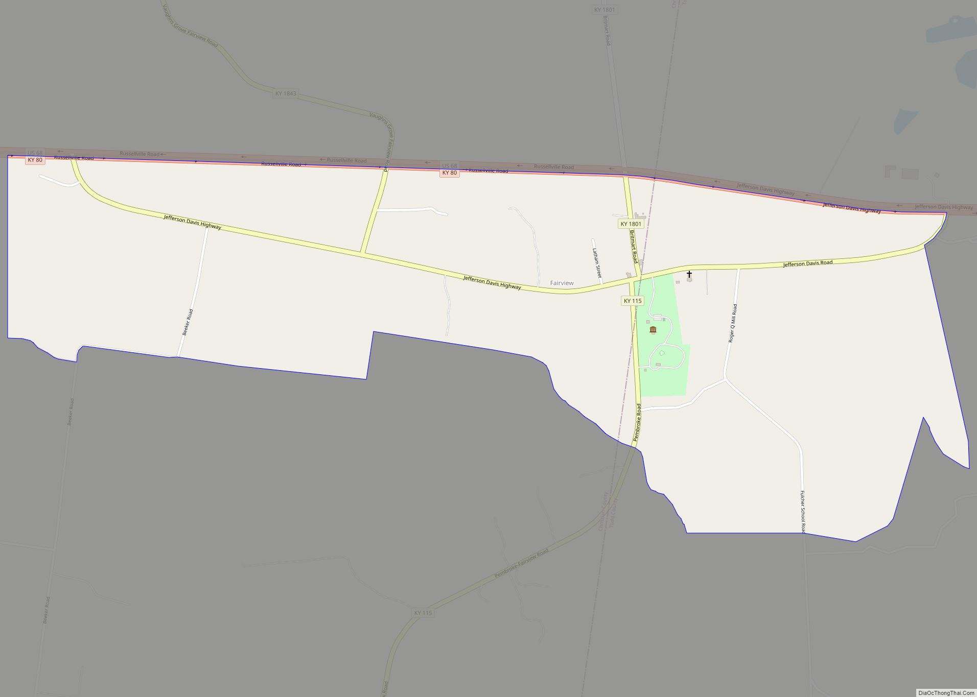Map of Fairview CDP, Kentucky