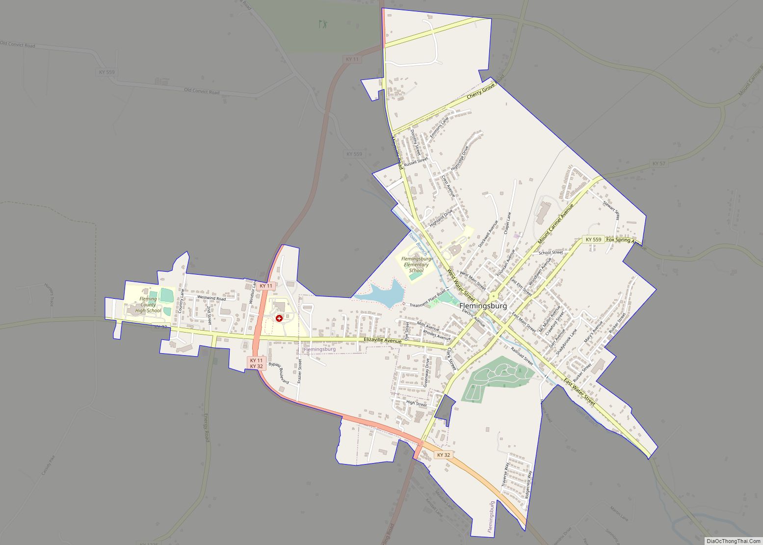 Map of Flemingsburg city