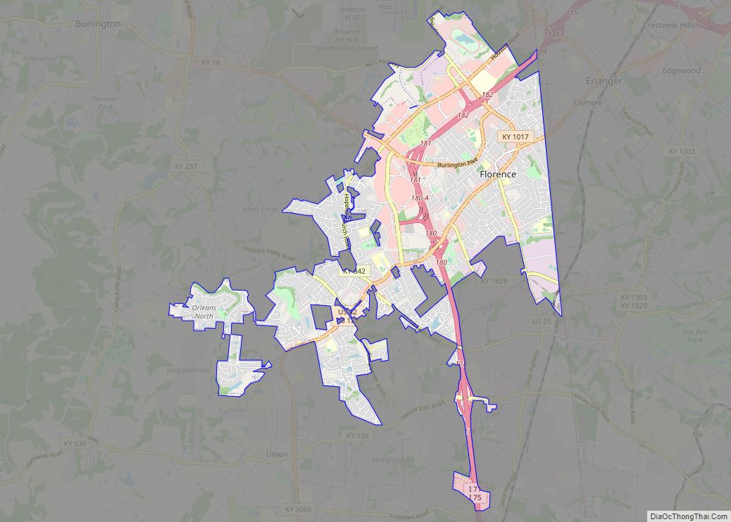 Map of Florence city, Kentucky