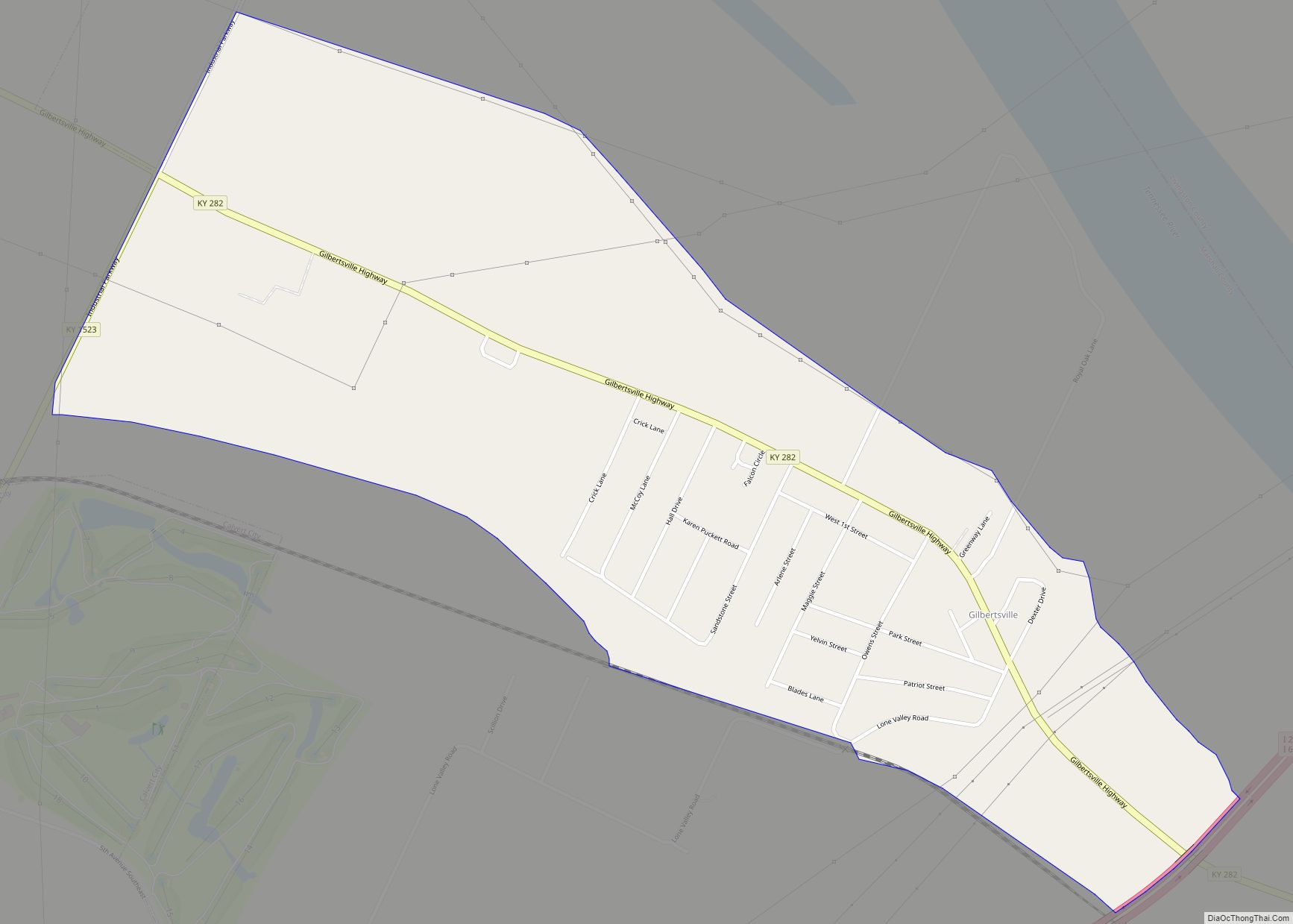 Map of Gilbertsville CDP
