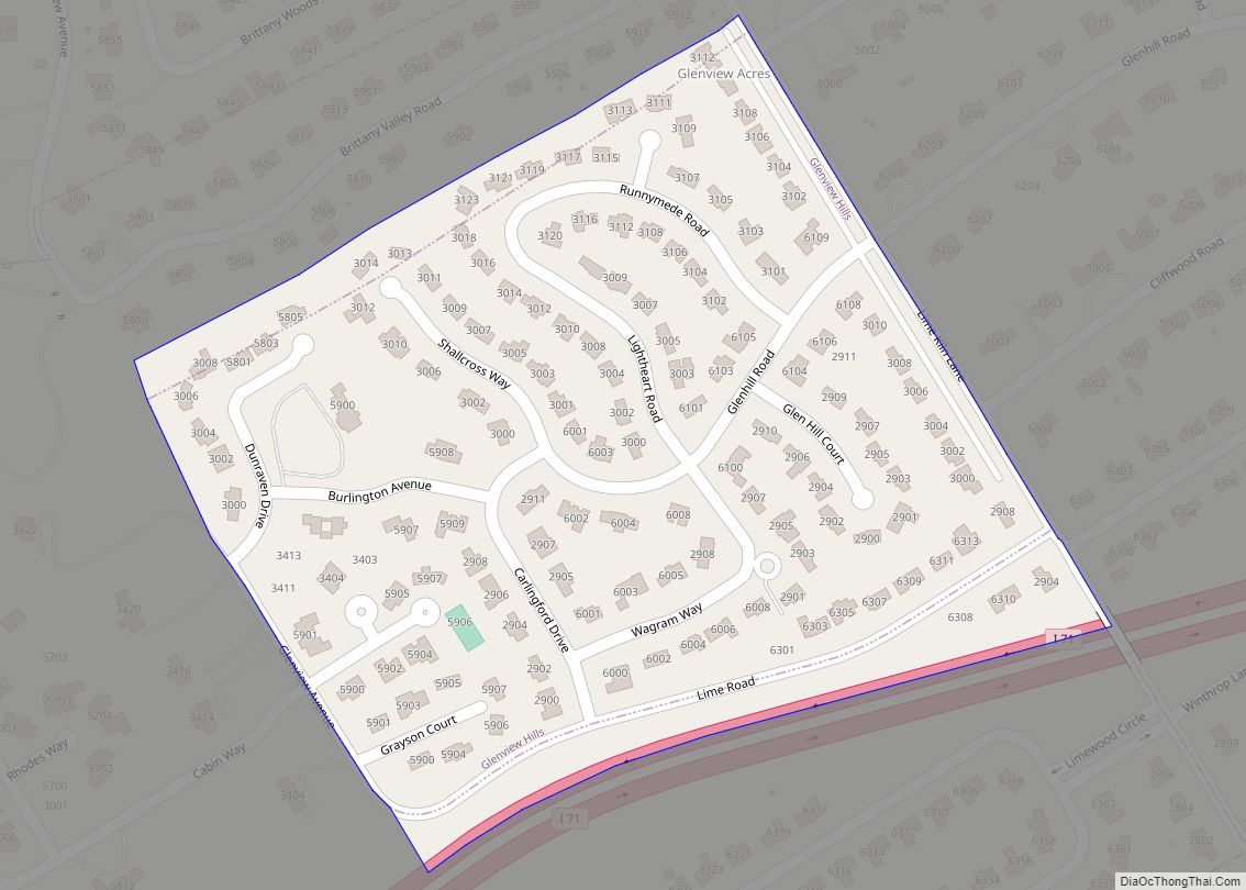 Map of Glenview Hills city