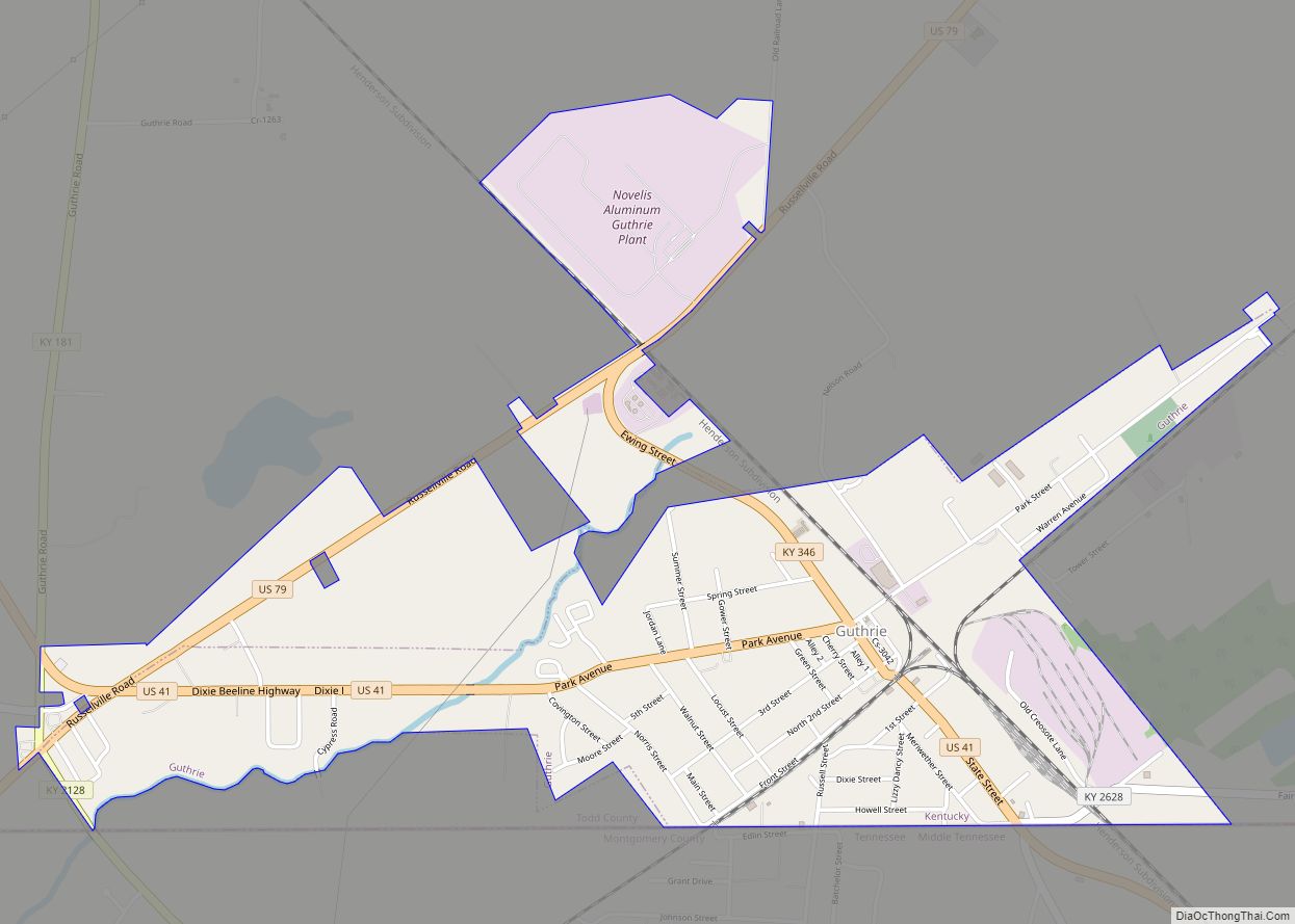 Map of Guthrie city