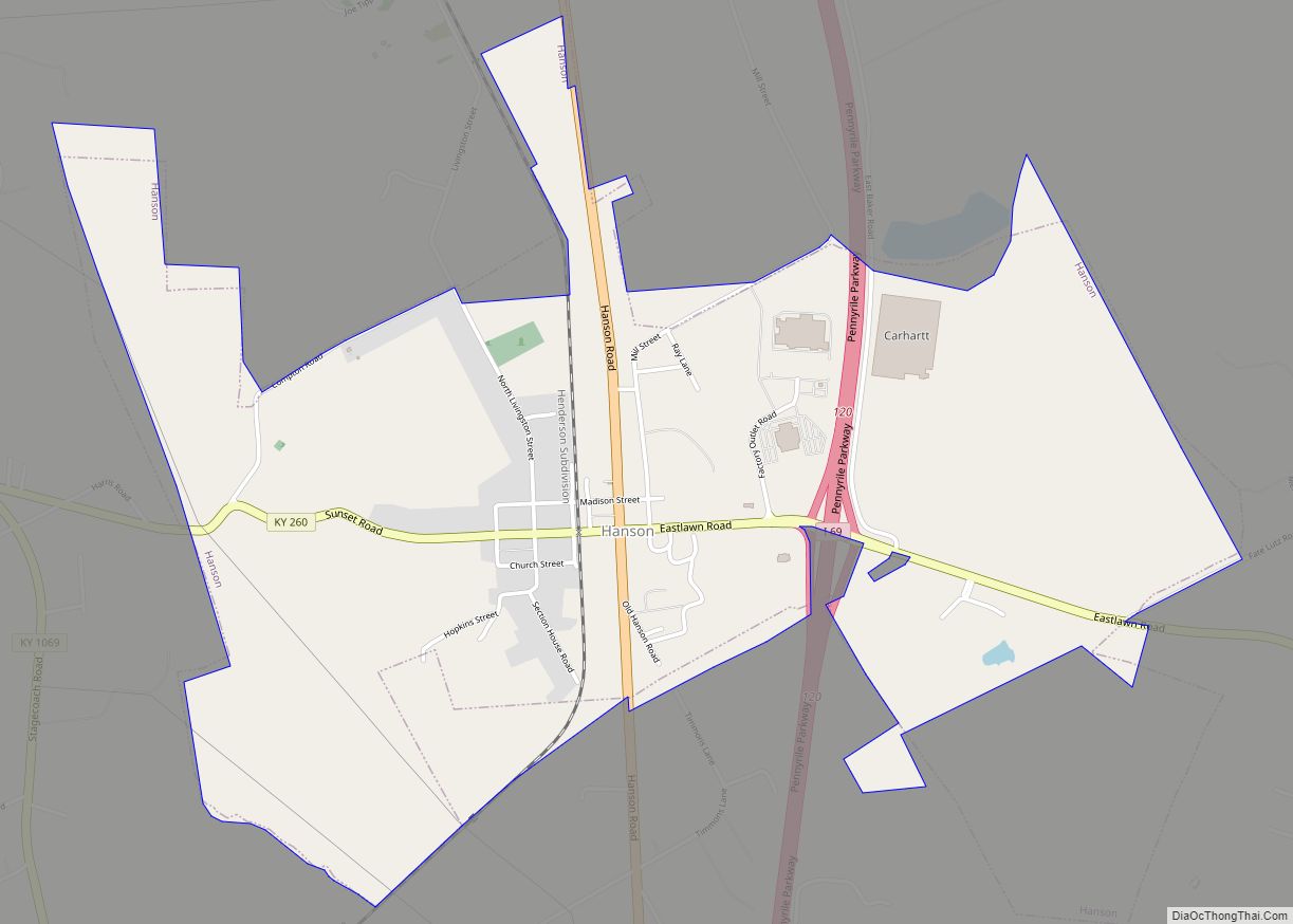 Map of Hanson city