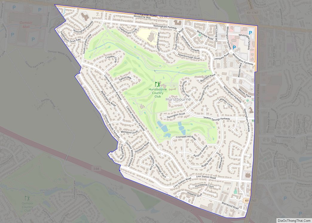 Map of Hurstbourne city