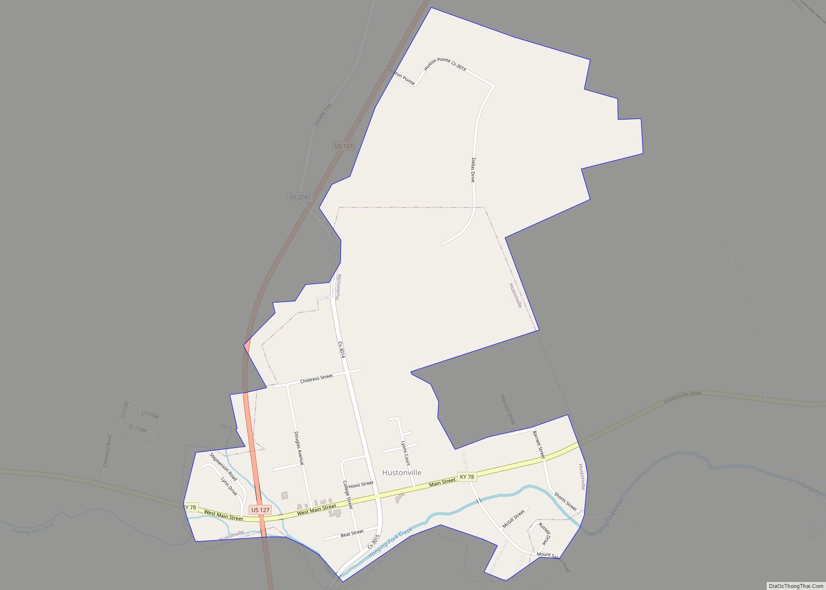 Map of Hustonville city