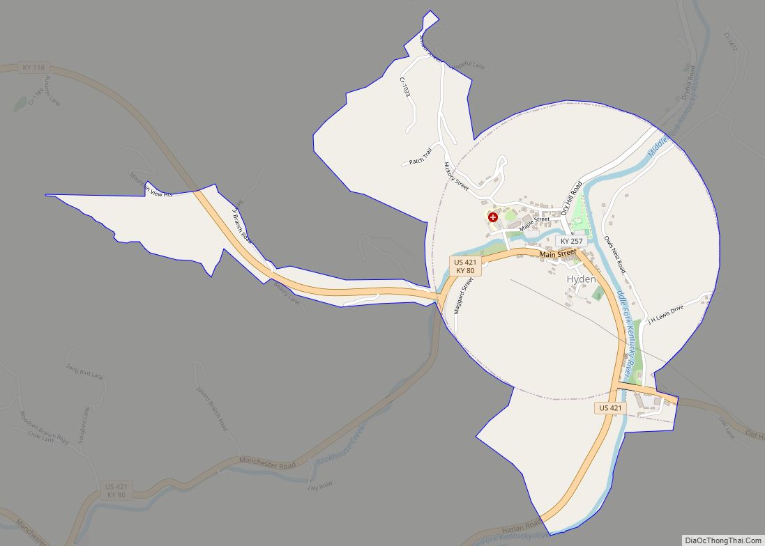 Map of Hyden city