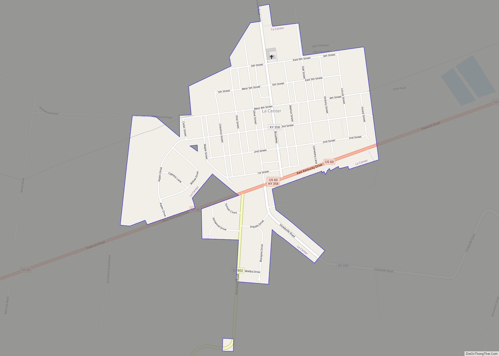 Map of La Center city