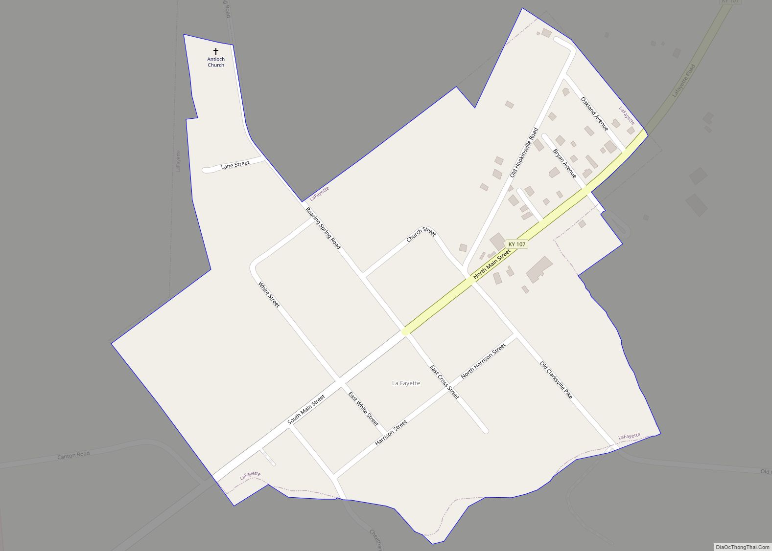 Map of LaFayette city, Kentucky