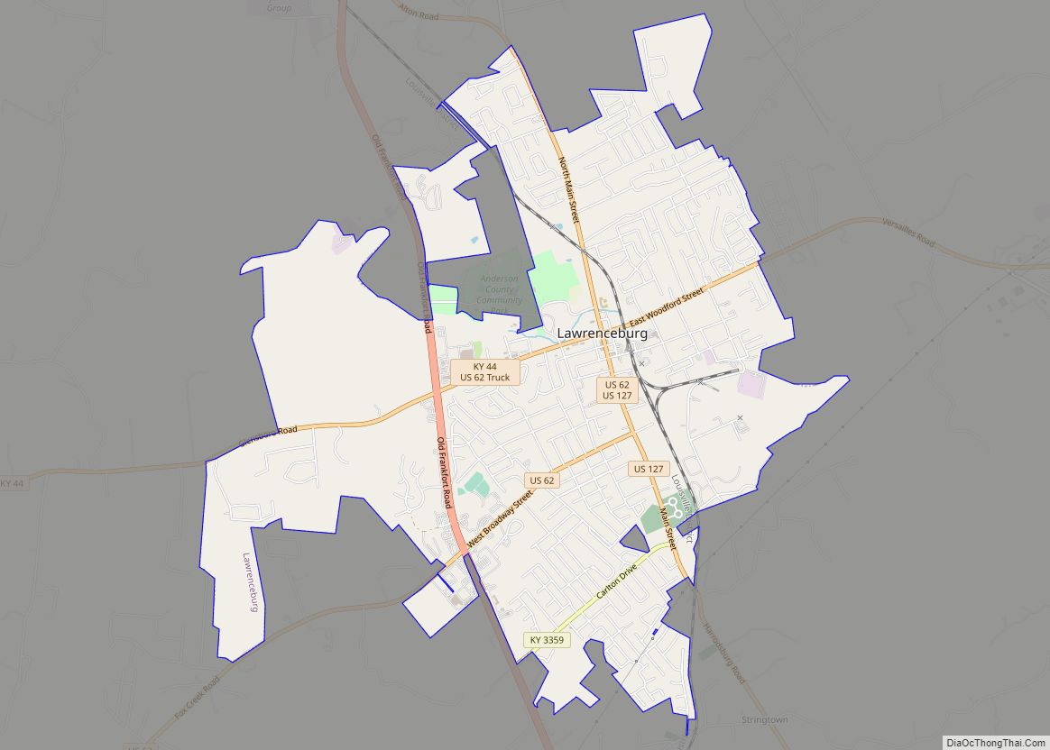 Map of Lawrenceburg city, Kentucky