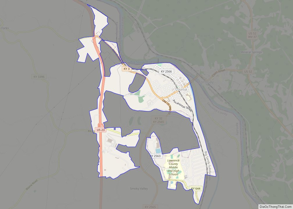 Map of Louisa city
