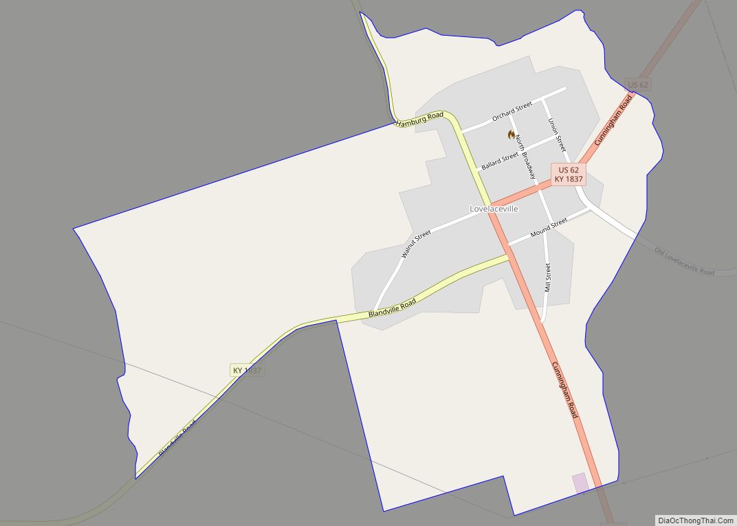Map of Lovelaceville CDP