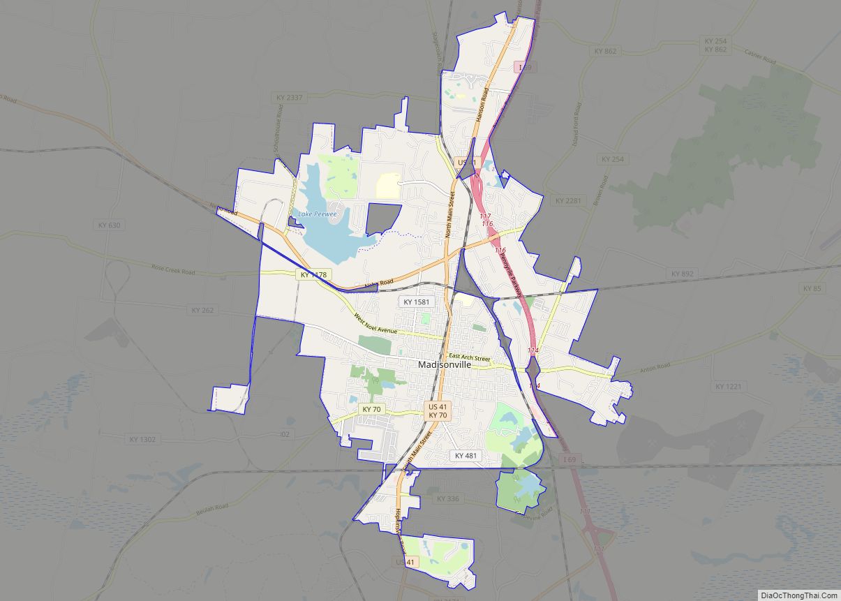 Map of Madisonville city