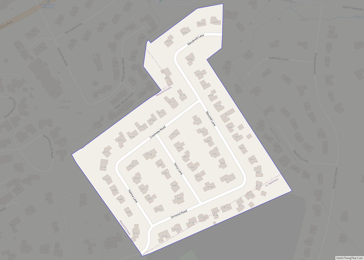 Map of Maryhill Estates city