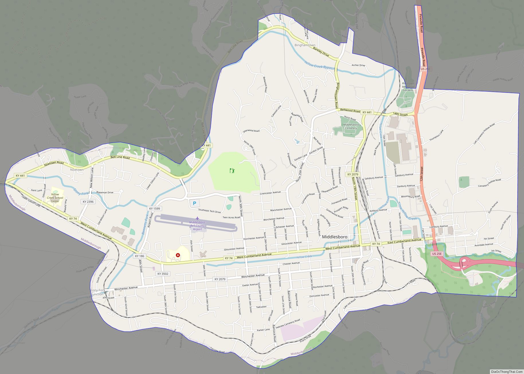 Map of Middlesborough city