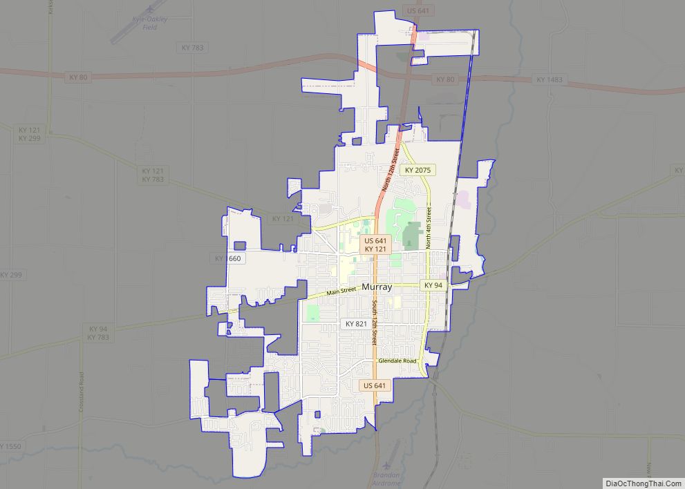 Map of Murray city, Kentucky