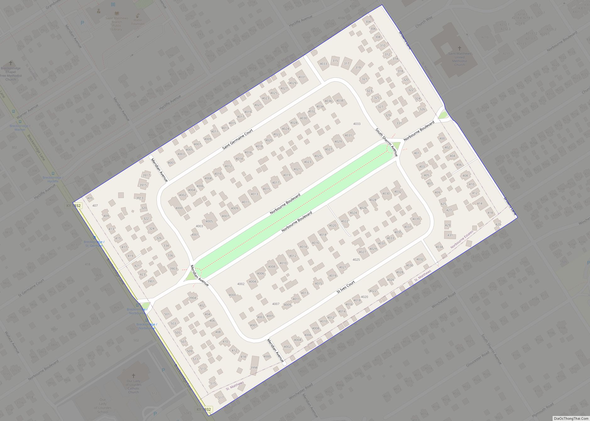 Map of Norbourne Estates city