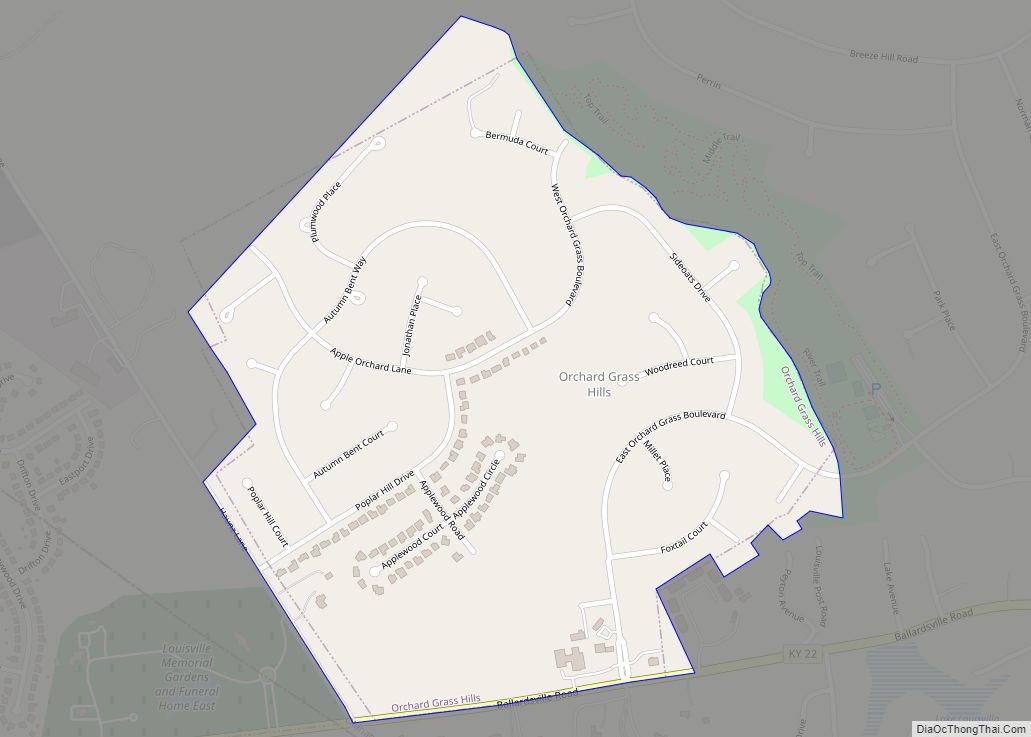 Map of Orchard Grass Hills city