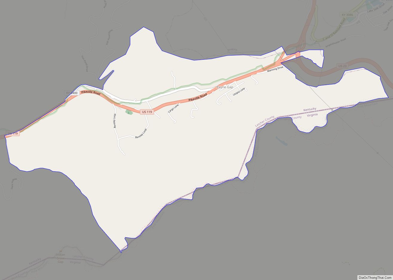 Map of Payne Gap CDP