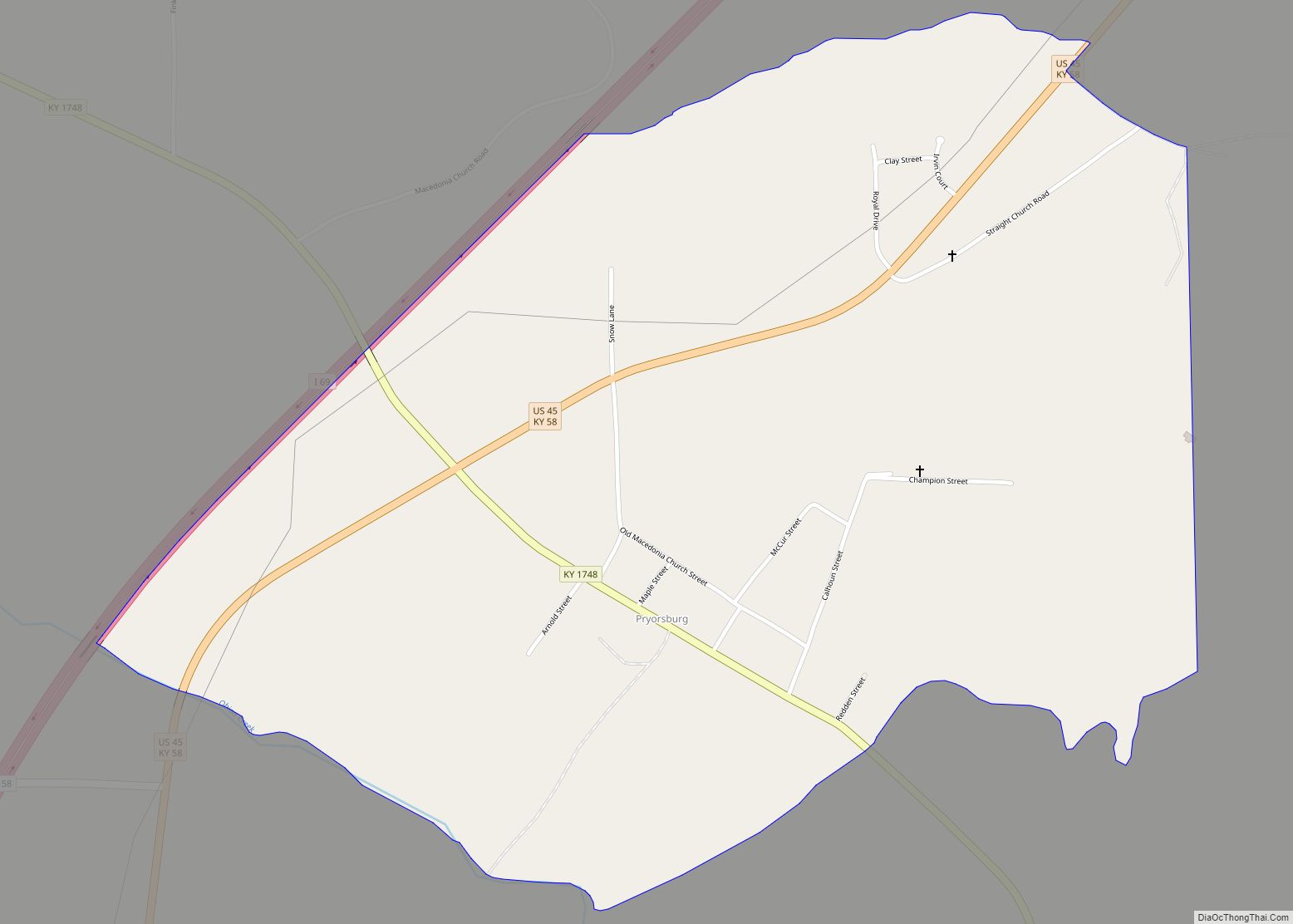 Map of Pryorsburg CDP