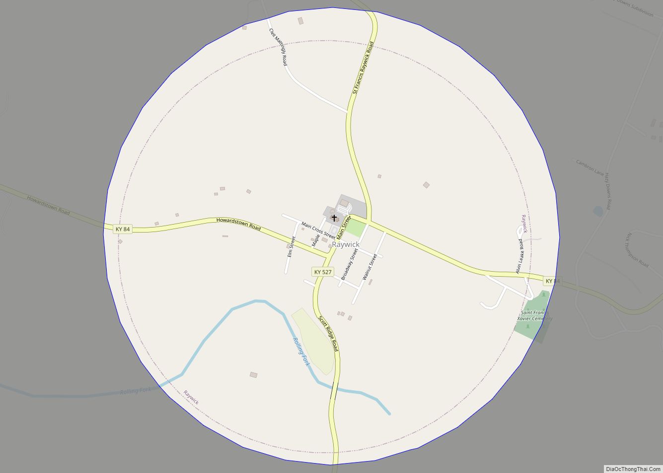 Map of Raywick city