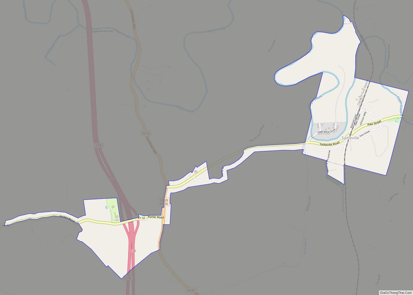 Map of Sadieville city