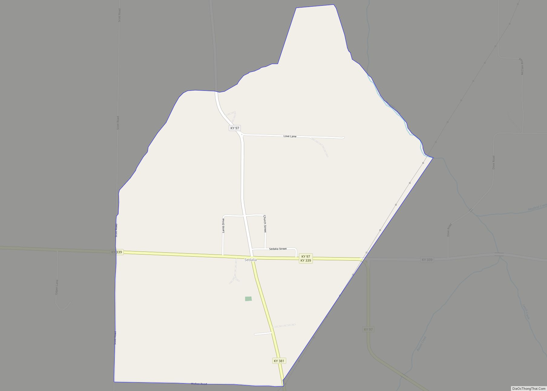 Map of Sedalia CDP, Kentucky