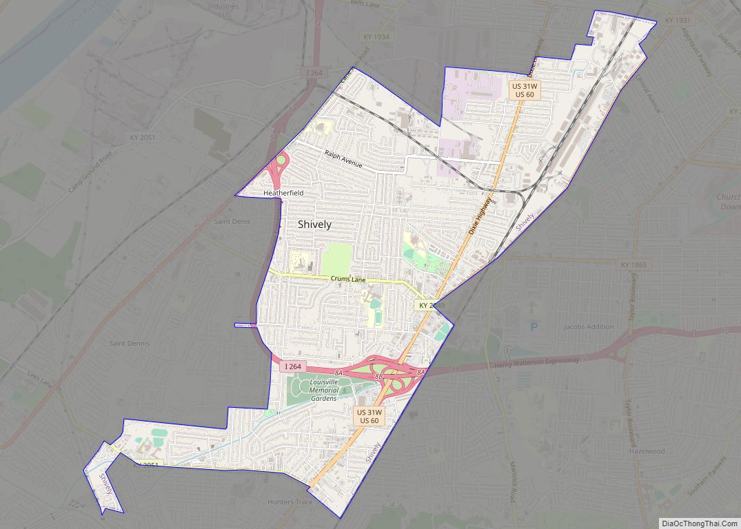 Map of Shively city