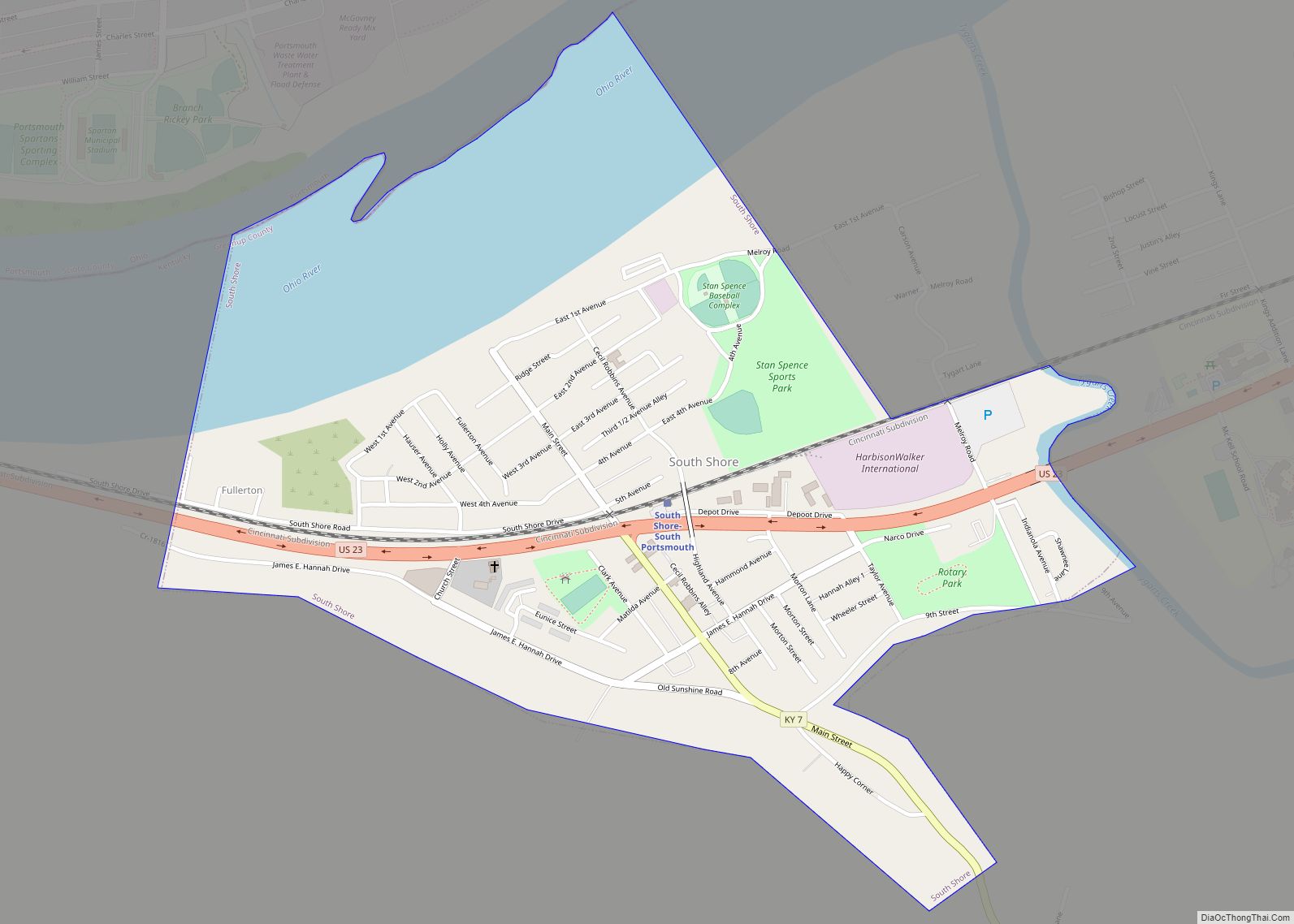 Map of South Shore city