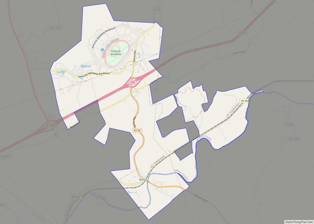 Map of Sparta city, Kentucky