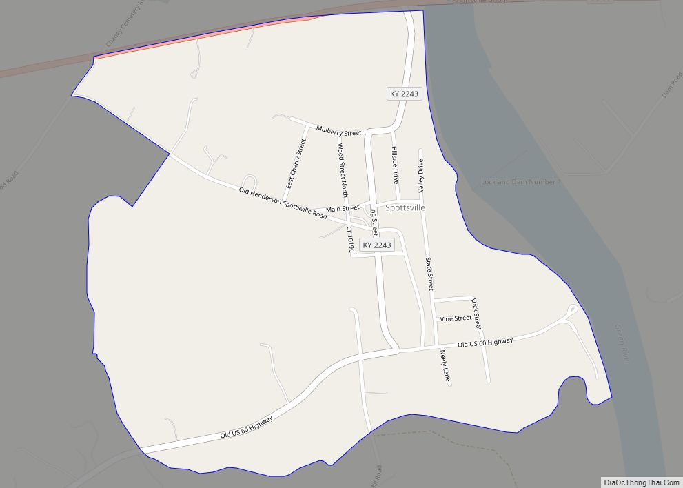 Map of Spottsville CDP