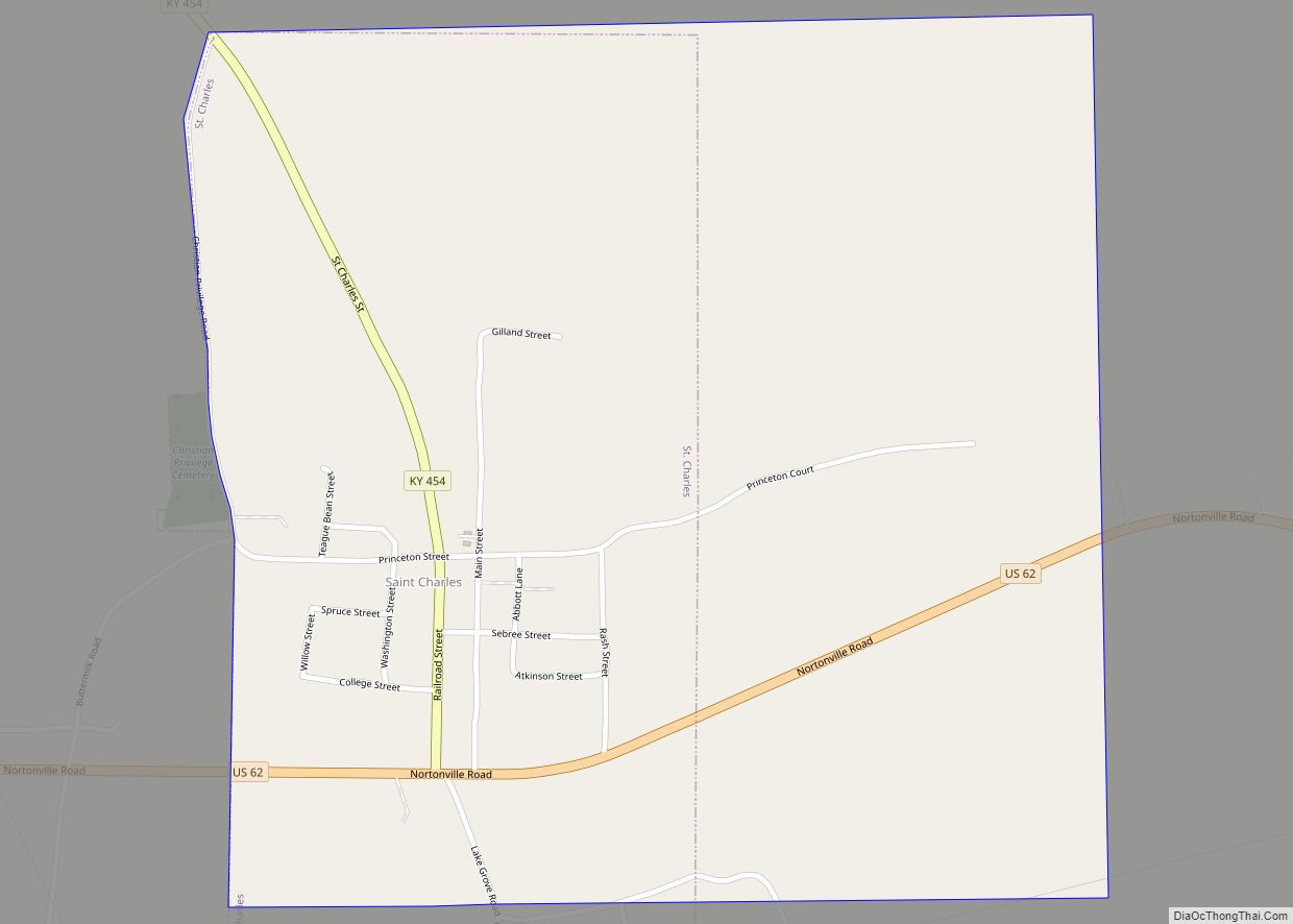 Map of St. Charles city, Kentucky