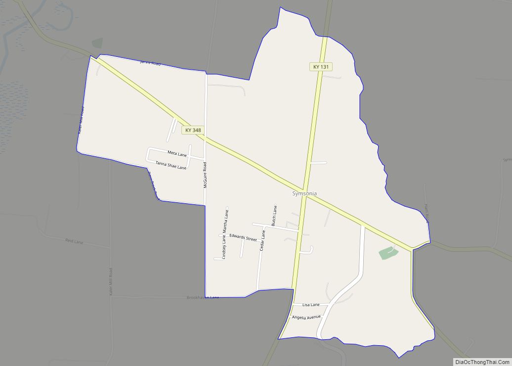 Map of Symsonia CDP