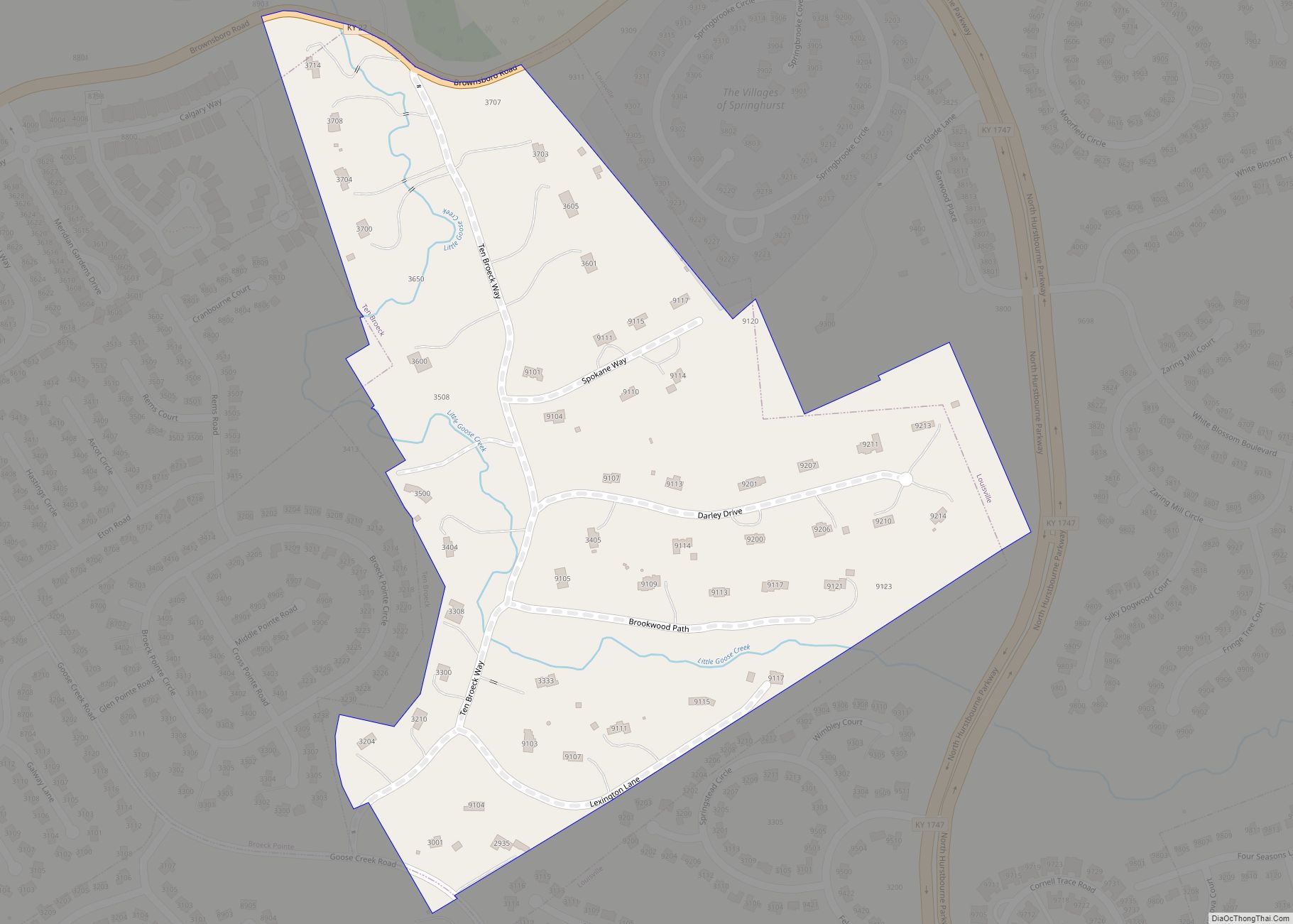 Map of Ten Broeck city