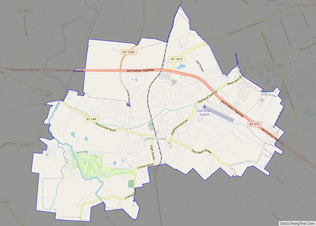 Map of Vine Grove city