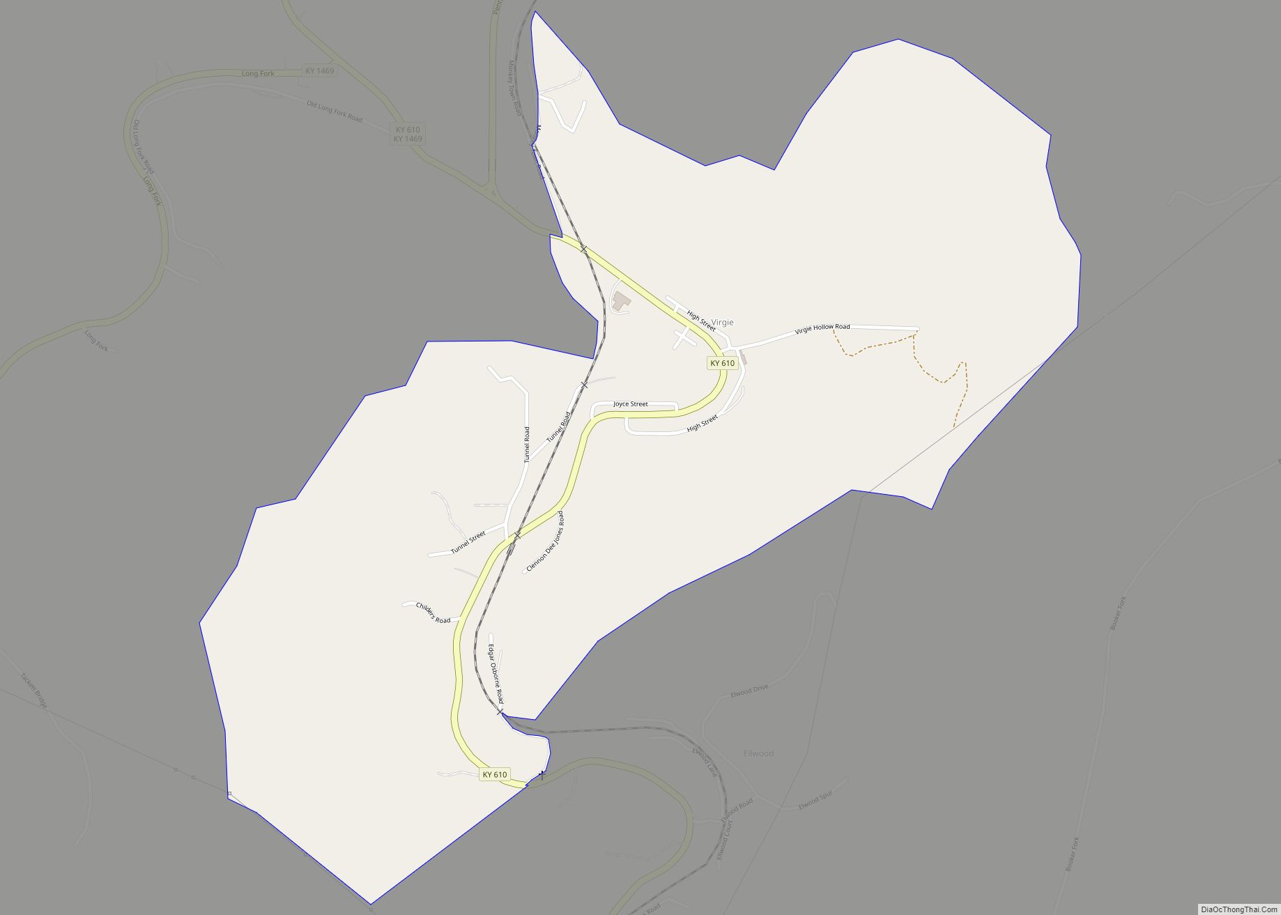 Map of Virgie CDP