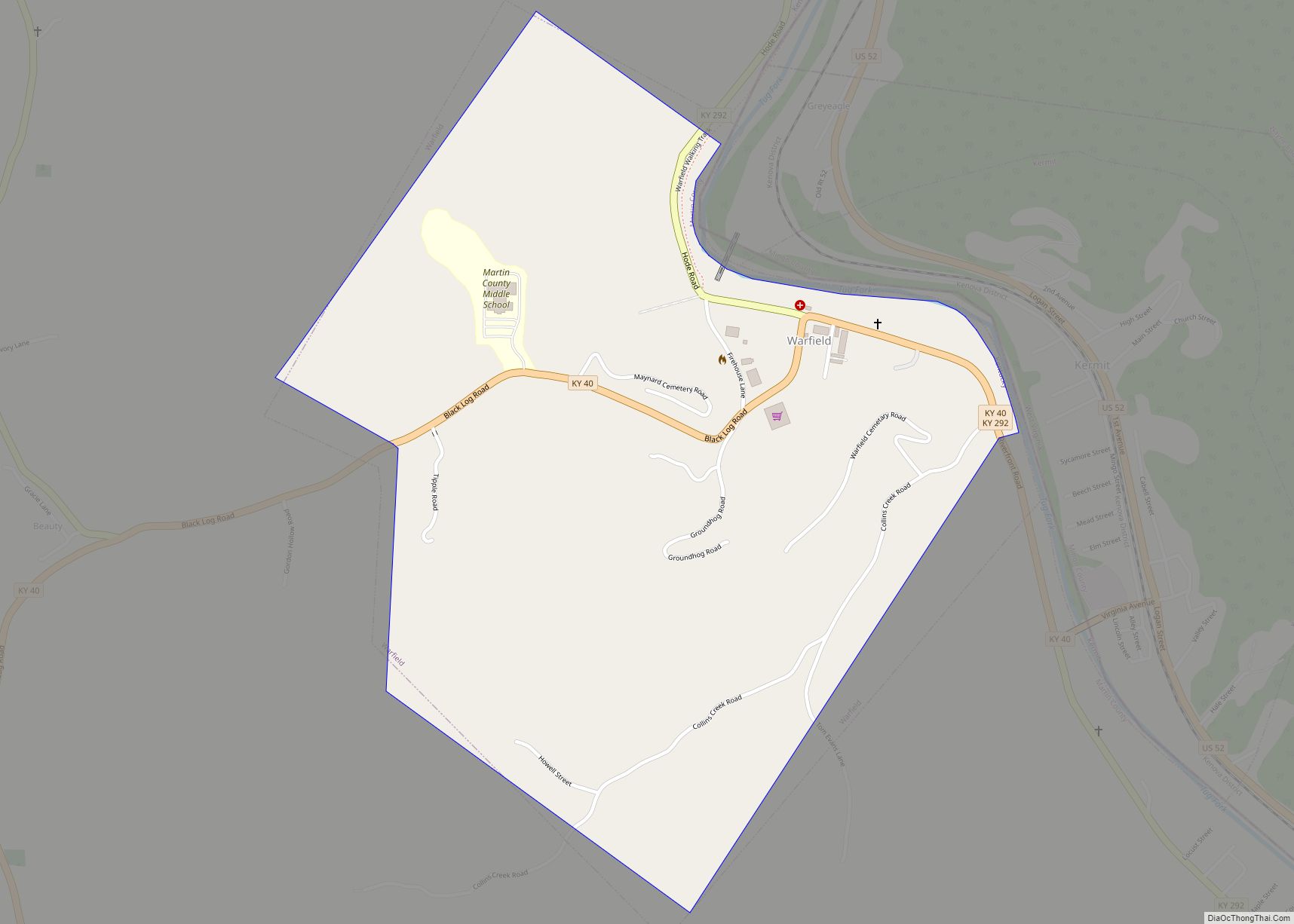 Map of Warfield city