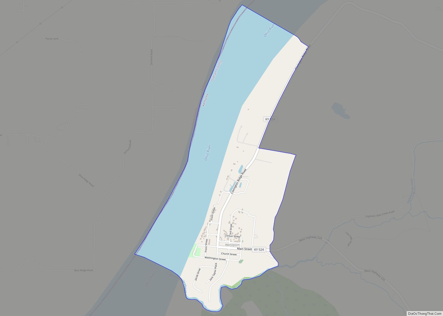 Map of Westport CDP, Kentucky