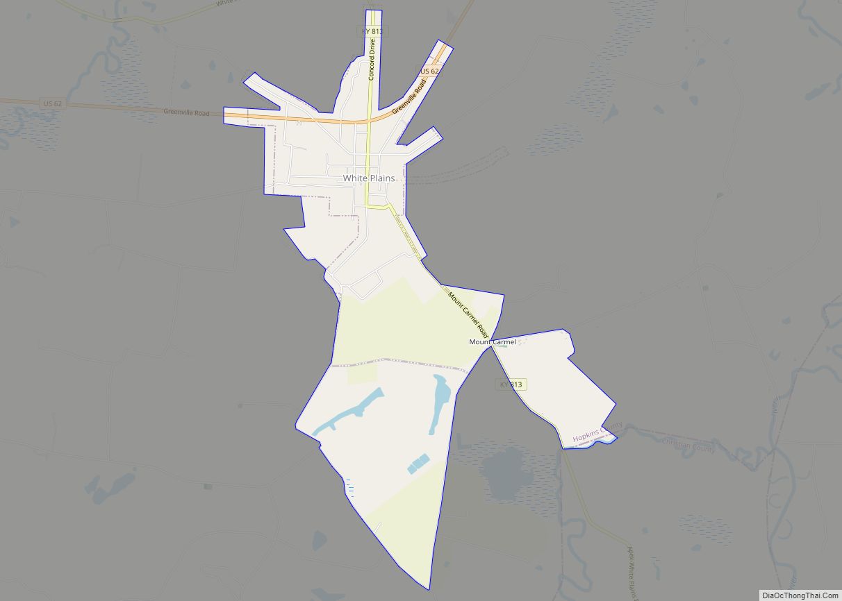 Map of White Plains city, Kentucky