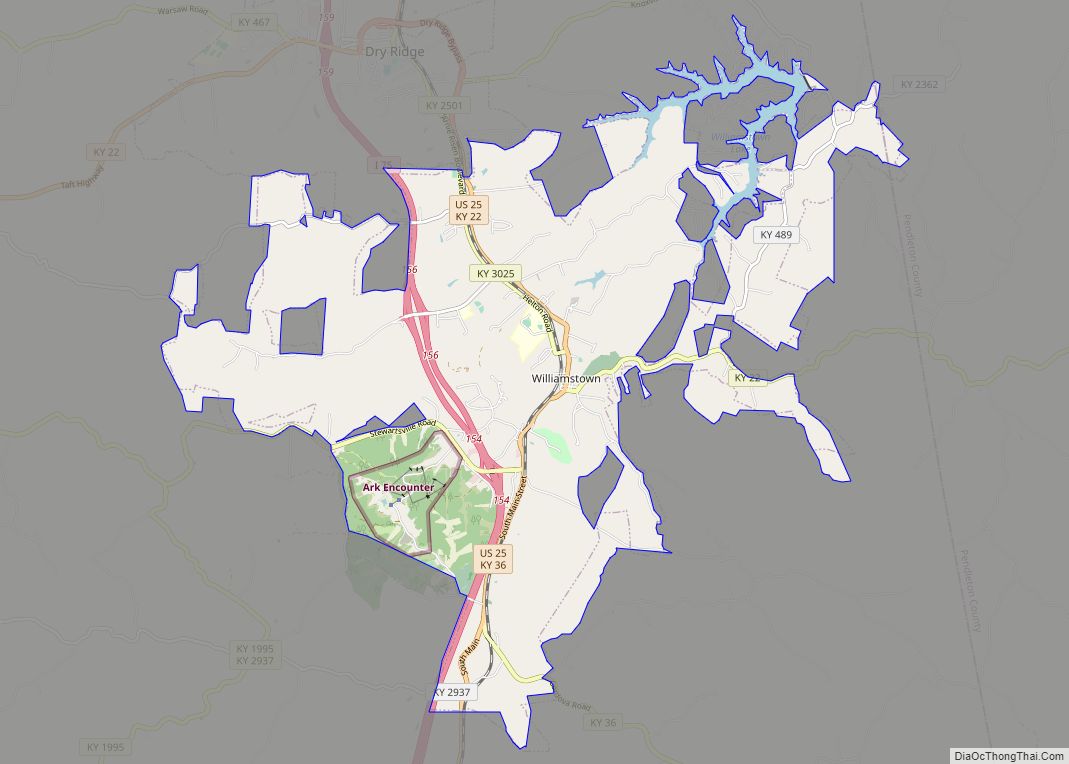 Map of Williamstown city
