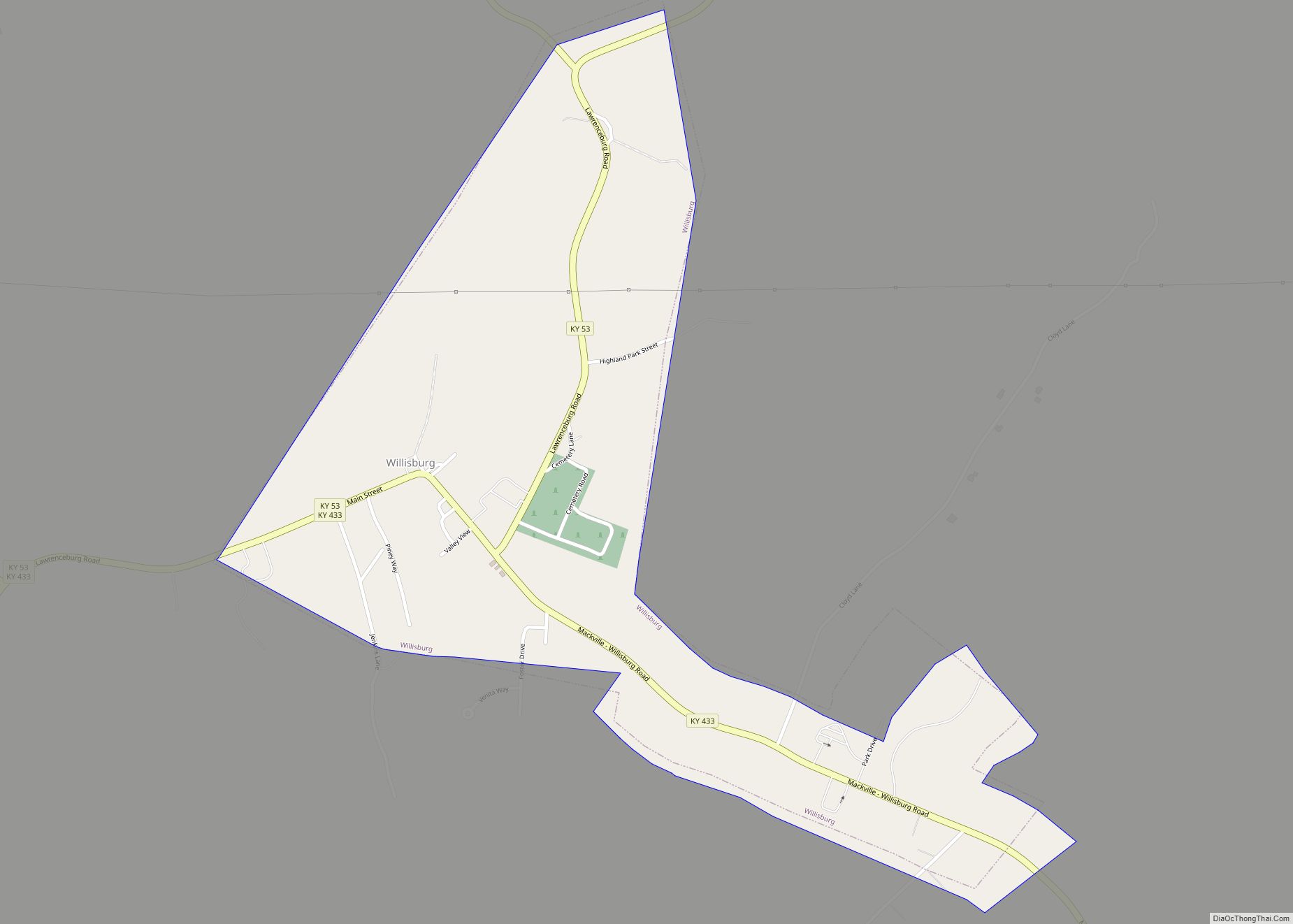 Map of Willisburg city