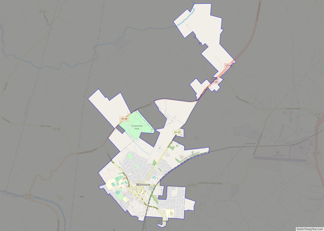 Map of Wilmore city, Kentucky