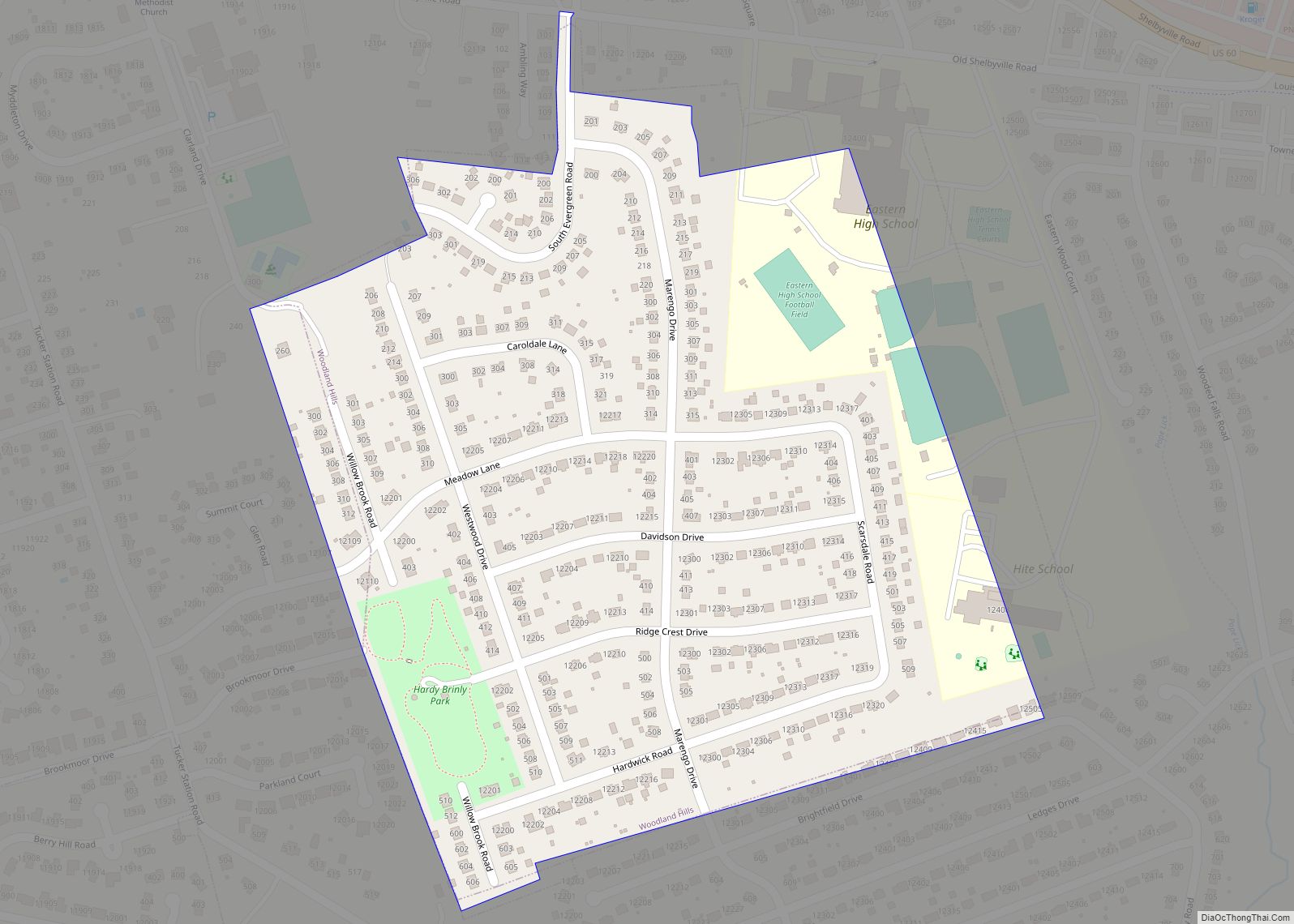 Map of Woodland Hills city