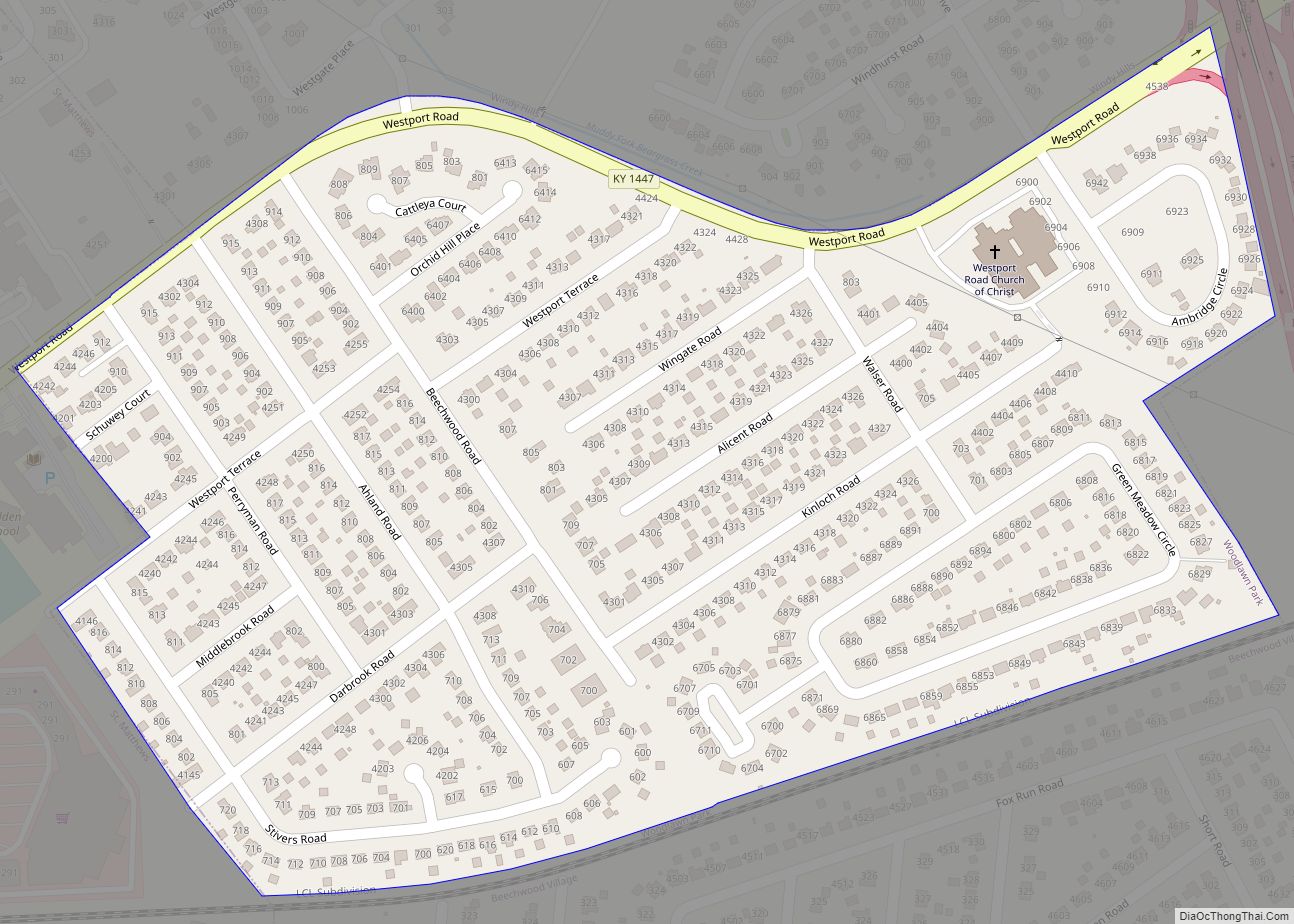 Map of Woodlawn Park city