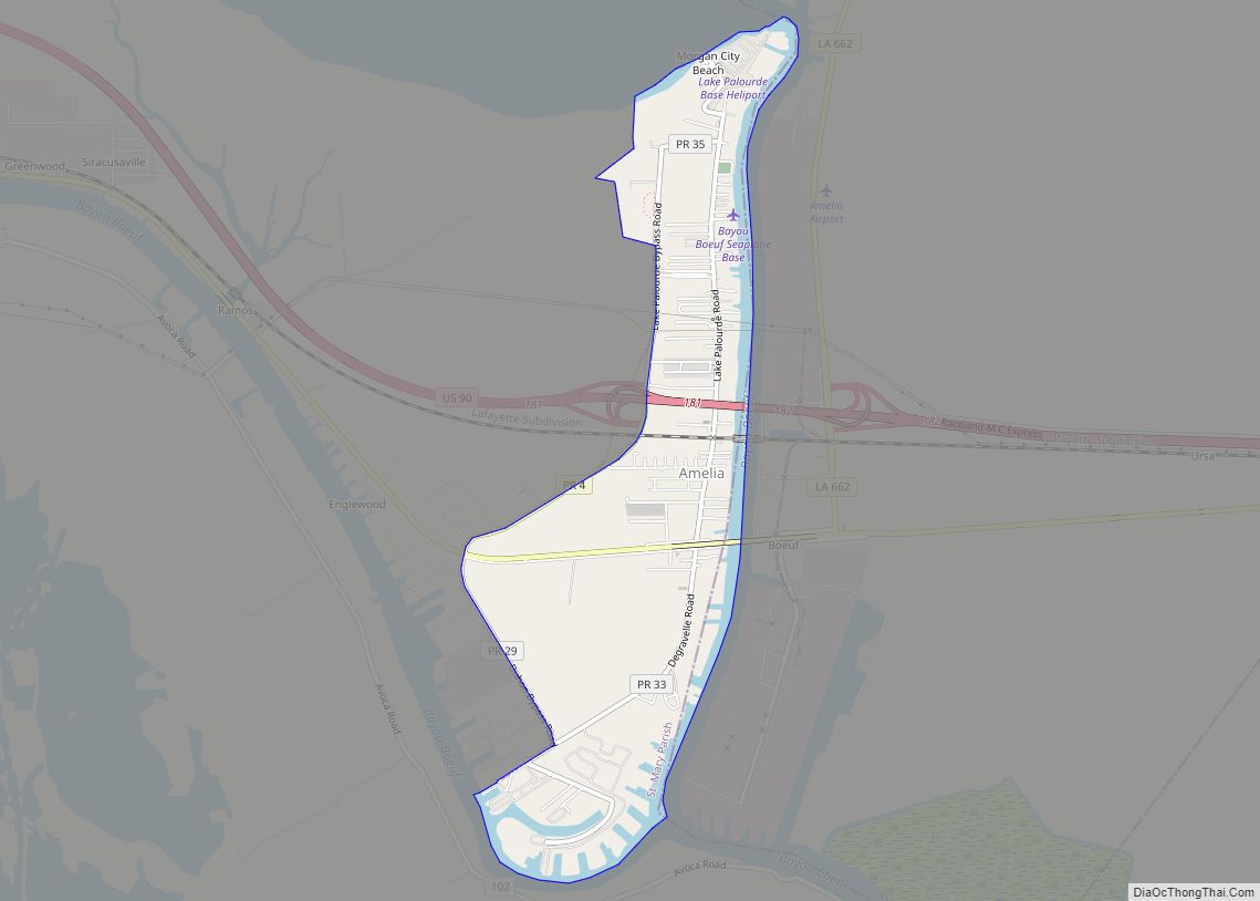 Map of Amelia CDP