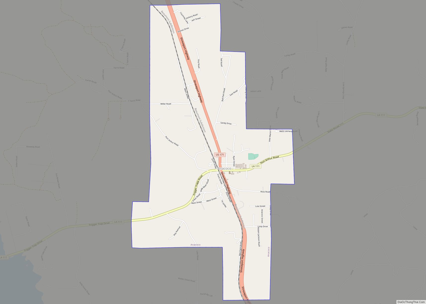 Map of Anacoco village