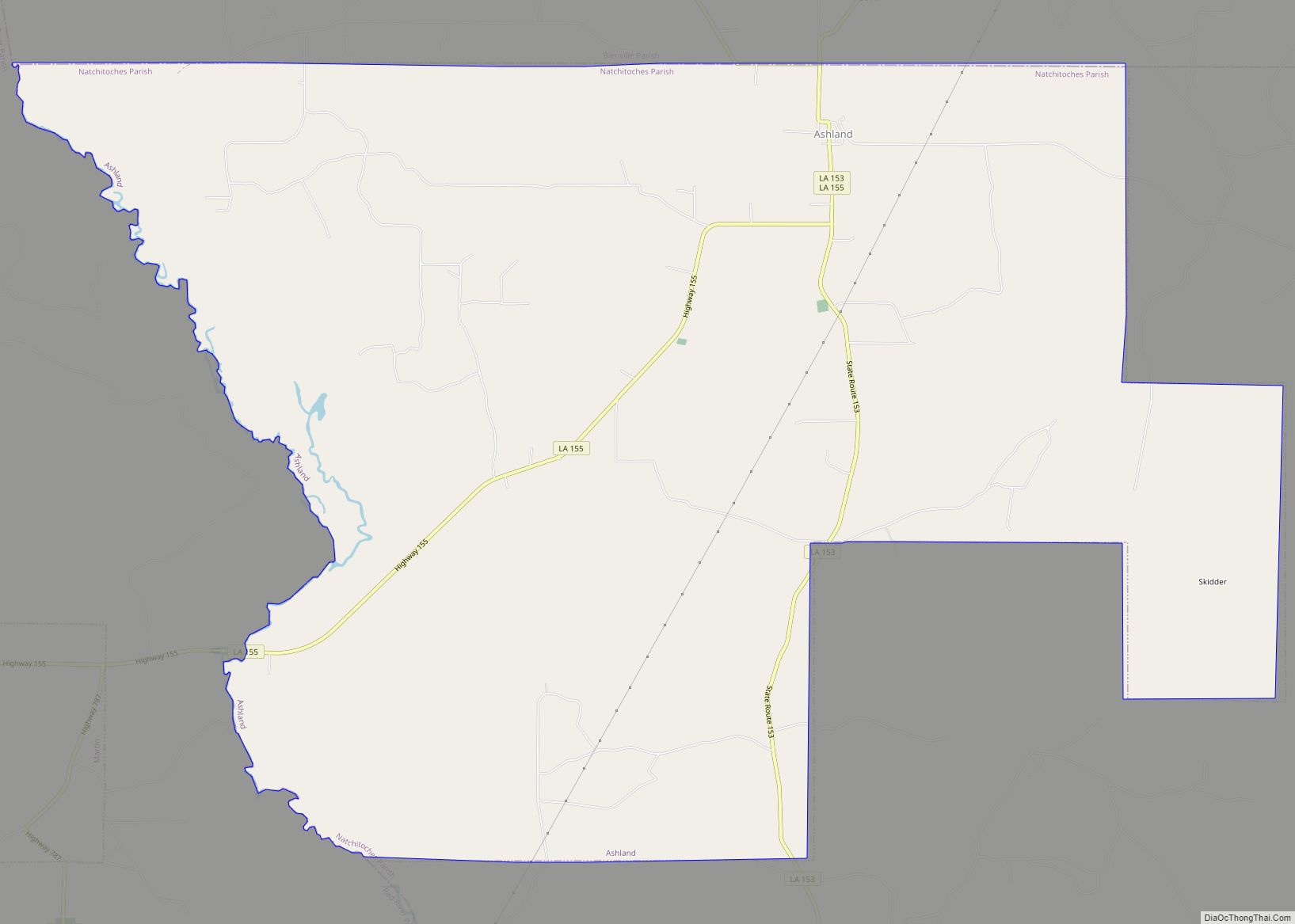 Map of Ashland village, Louisiana