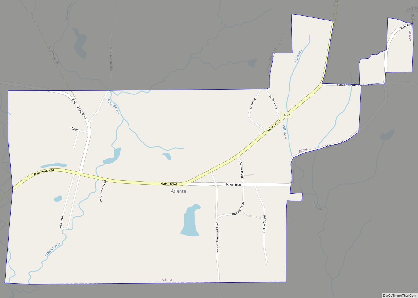 Map of Atlanta village, Louisiana