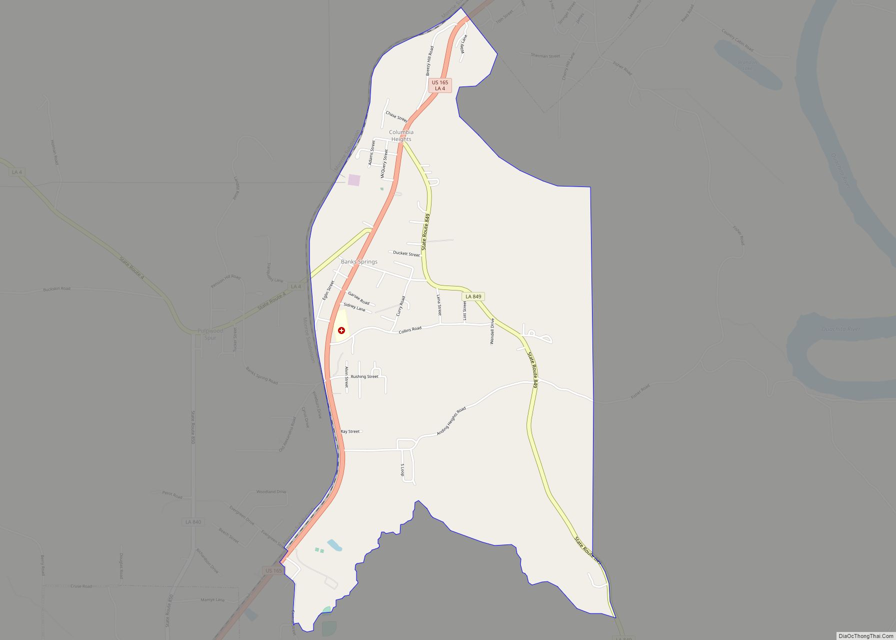 Map of Banks Springs CDP